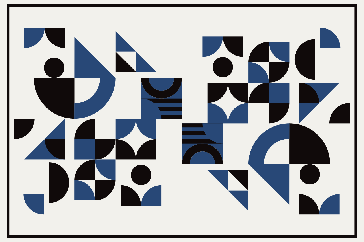 Modern placemats geometric blue designs - TenStickers