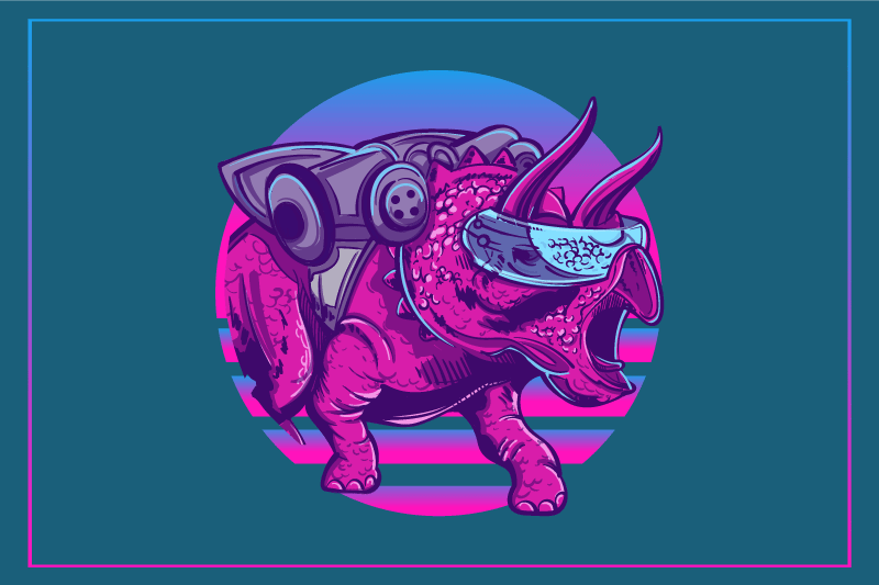Original placemats stylized rhinosaur design - TenStickers