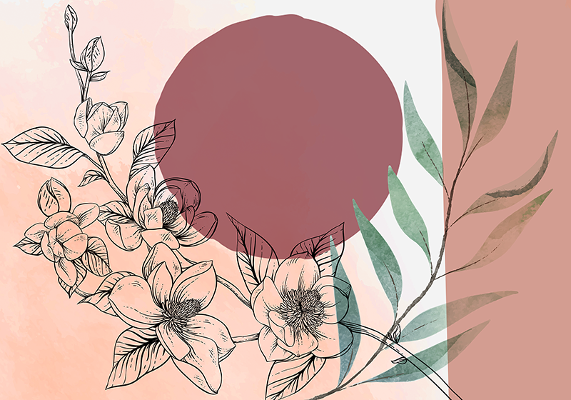 Modern placemats floral minimalist design - TenStickers