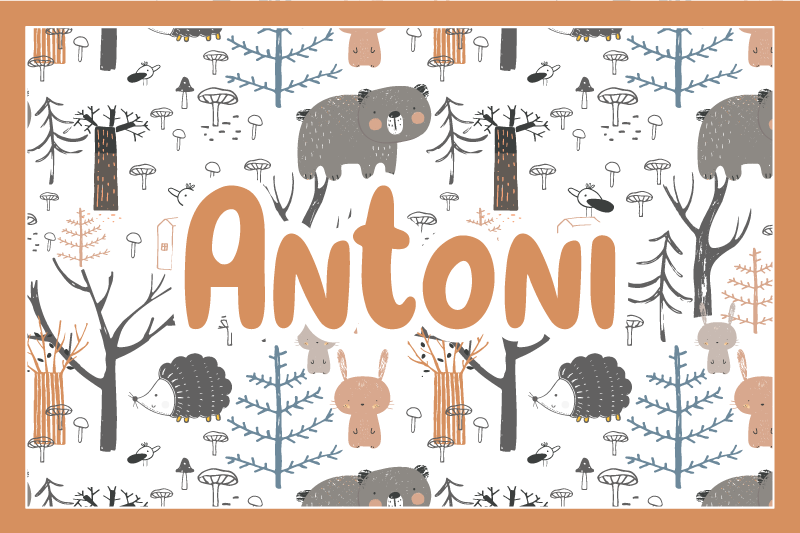 Scandinavian forest with animals placemats - TenStickers