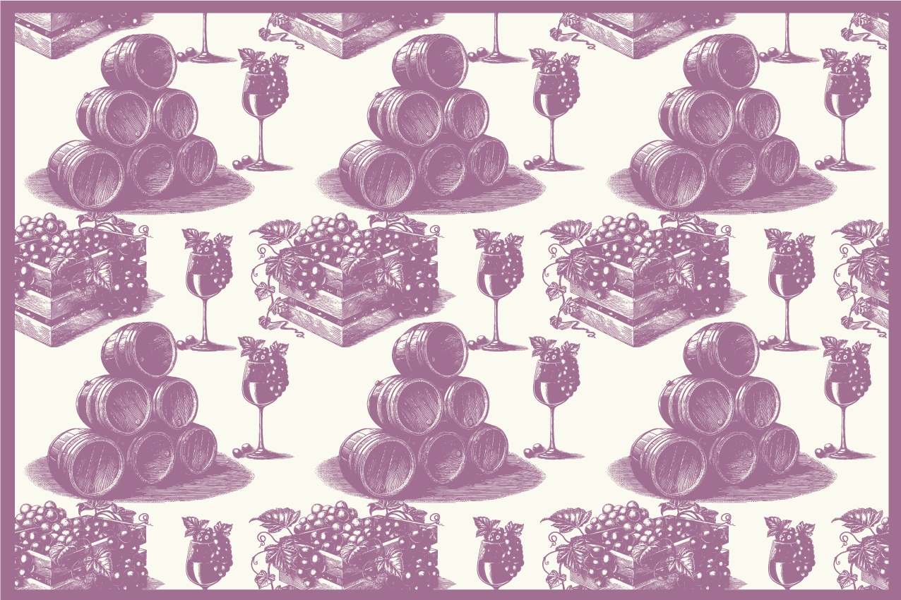 Modern placemats wine barrel stacks - TenStickers