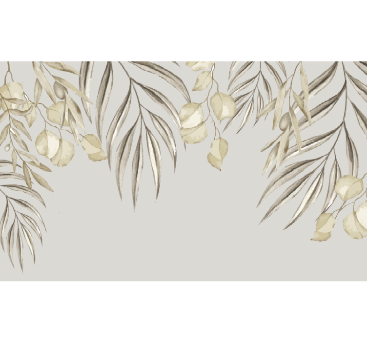 Soft Beige Palm wall mural bathroom - TenStickers