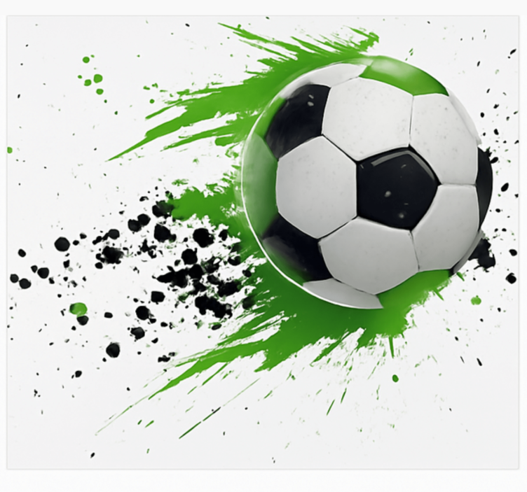 Green football ball wall mural teen bedroom - TenStickers