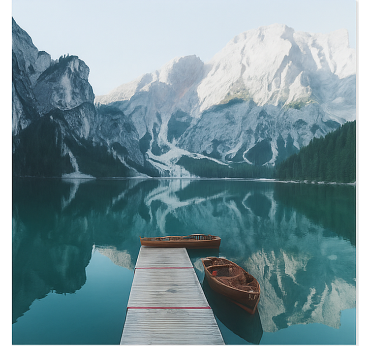 Lago di Braies, Dolomites wall mural mountain - TenStickers