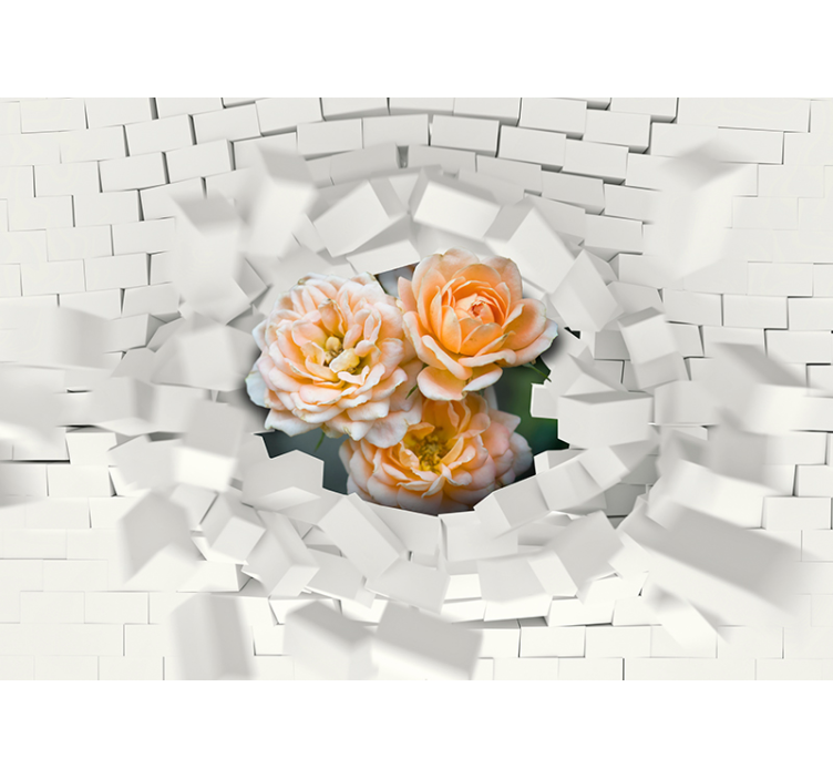 Exploding Floral 3D Effect wall mural 3d - TenStickers
