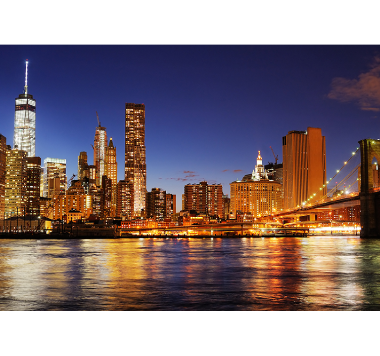 Urban Skyline Panorama wall mural new york - TenStickers