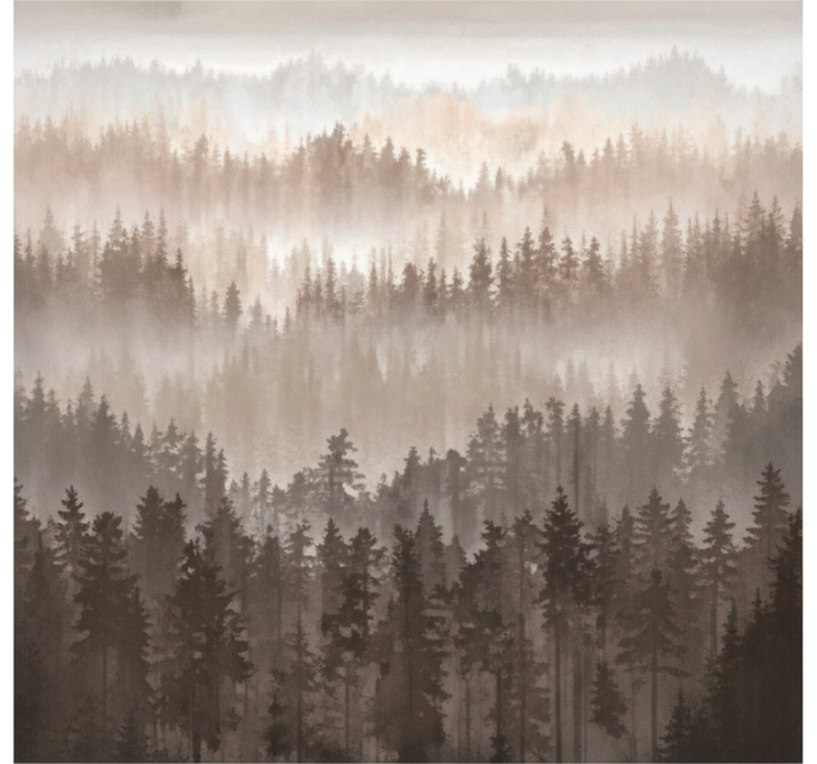 Landscape wall mural wooden forest layers - TenStickers