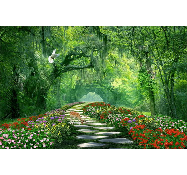 Forest wall mural surreal woodland path - TenStickers