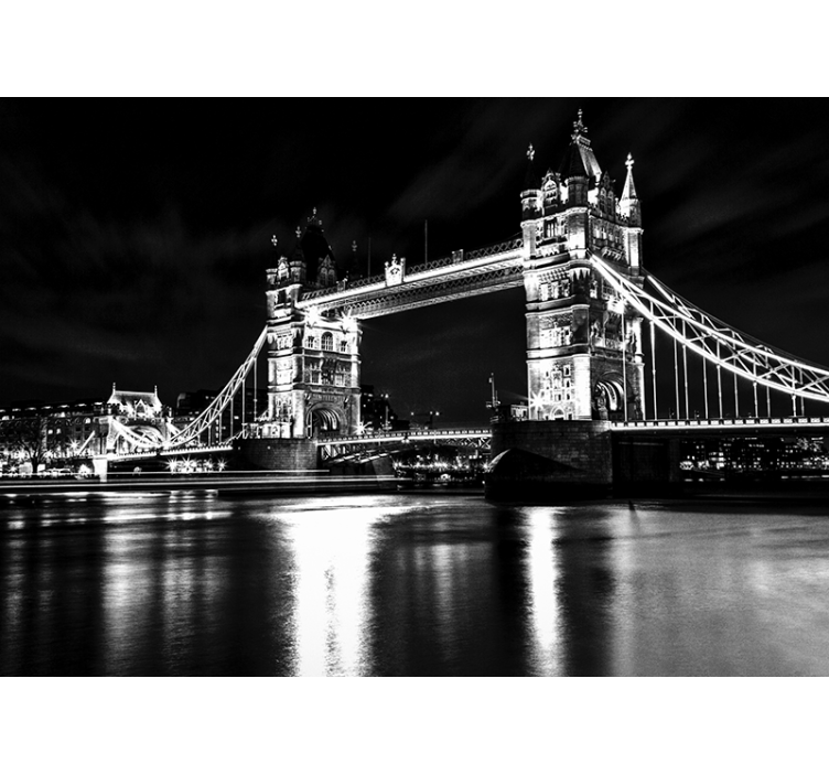 Black and white Tower bridge London Wall Mural - TenStickers