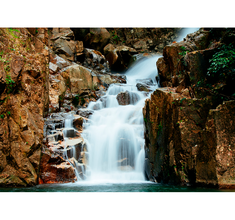 Cascading Waterfall wall mural waterfall - TenStickers