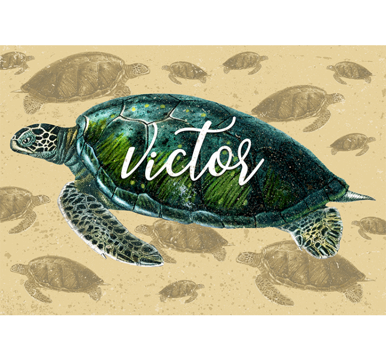 Animals wall mural sea turtle journey - TenStickers