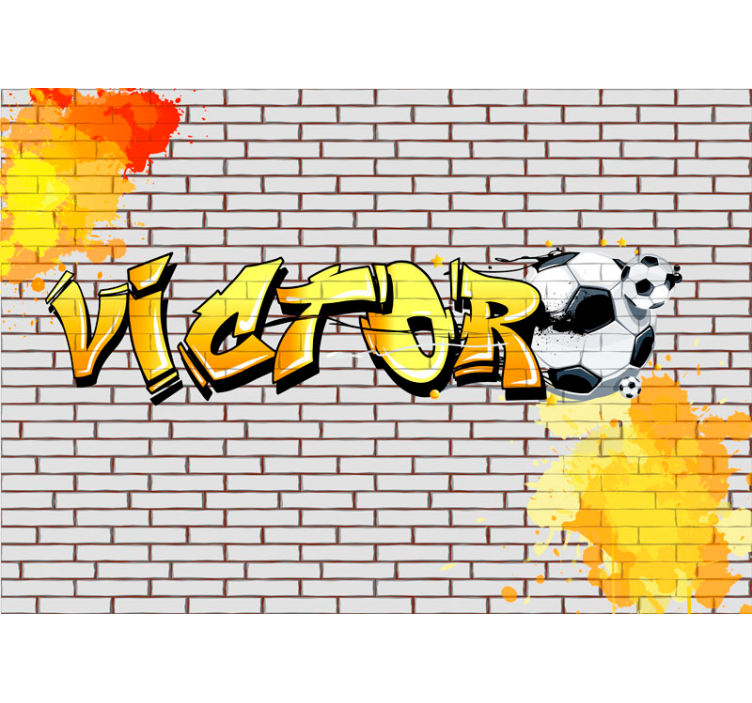 Football custom brick design graffiti wall mural - TenStickers