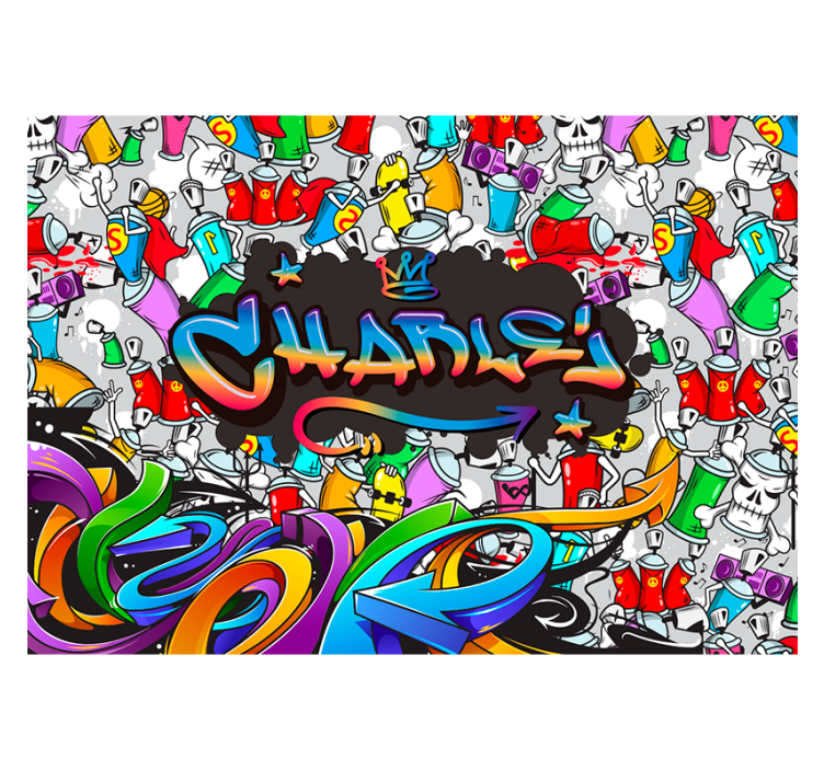 Graffiti wall mural custom name design - TenStickers