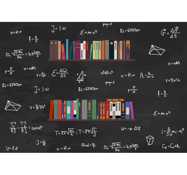Mathematical Book Collection quote wall mural - TenStickers