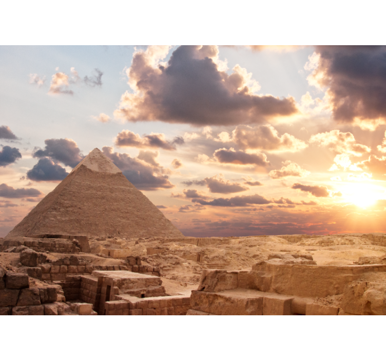 Pyramid Sunset View city wall mural - TenStickers