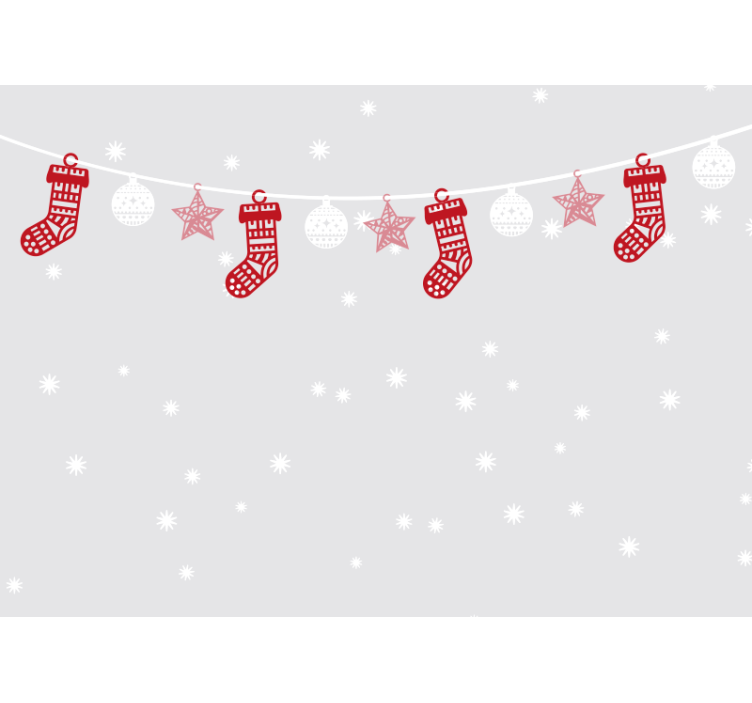 Festive Stockings Garlands christmas wall mural - TenStickers
