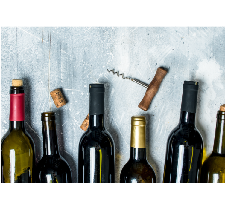 Wine Bottles Arrangement music wall mural - TenStickers