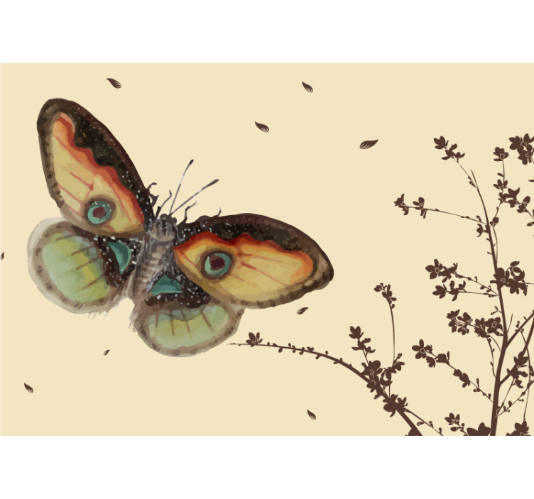 Animals wall mural large butterfly exhibit - TenStickers