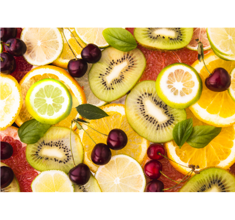 Flower wall mural sliced citrus medley - TenStickers