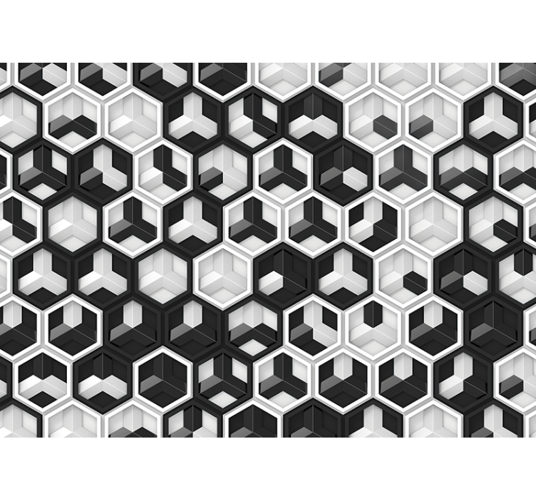 Geometric Hexagonal Pattern abstract wall mural - TenStickers