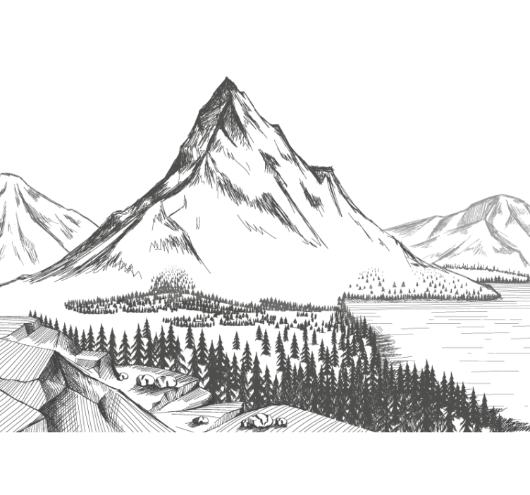 Wall mural mountain grand mountain view - TenStickers