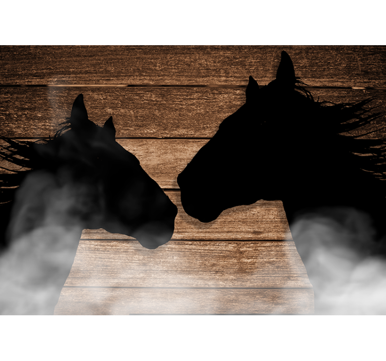 Horse Silhouette Encounter animals wall mural - TenStickers