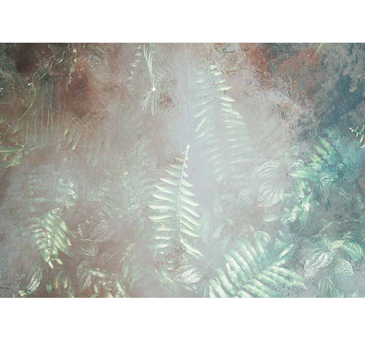 Gentle Fern Pattern wall mural entrance - TenStickers