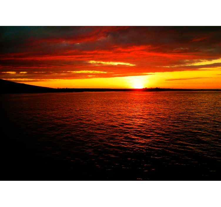 Landscape wall mural twilight over the ocean - TenStickers