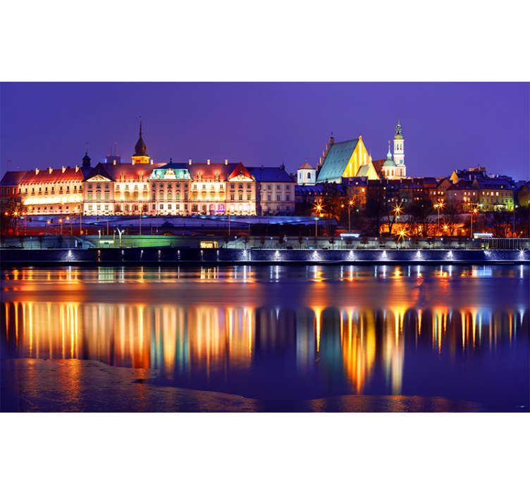 Historic Cityscape Reflection city wall mural - TenStickers