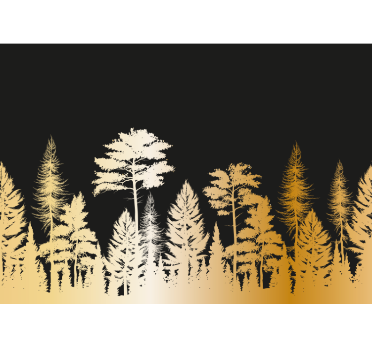Rustic Tree Silhouettes forest wall mural - TenStickers