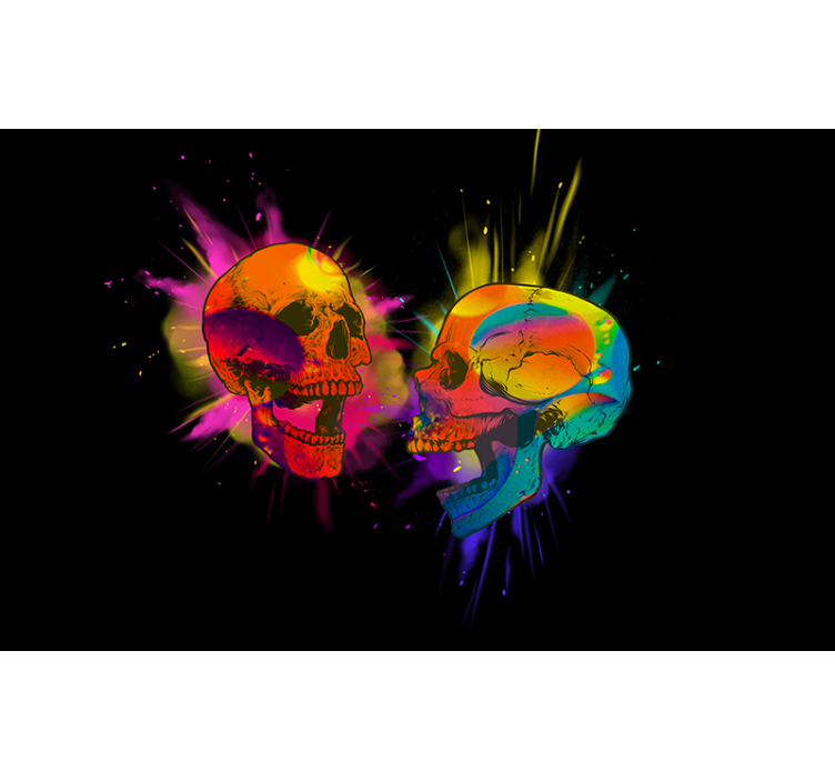 Graffiti wall mural colorful skull art - TenStickers