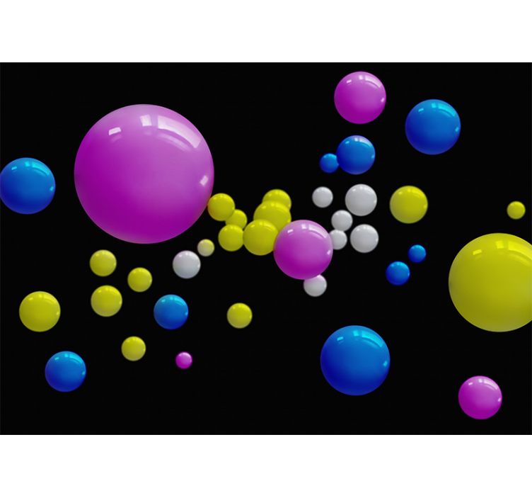 Abstract wall mural floating colorful orbs - TenStickers