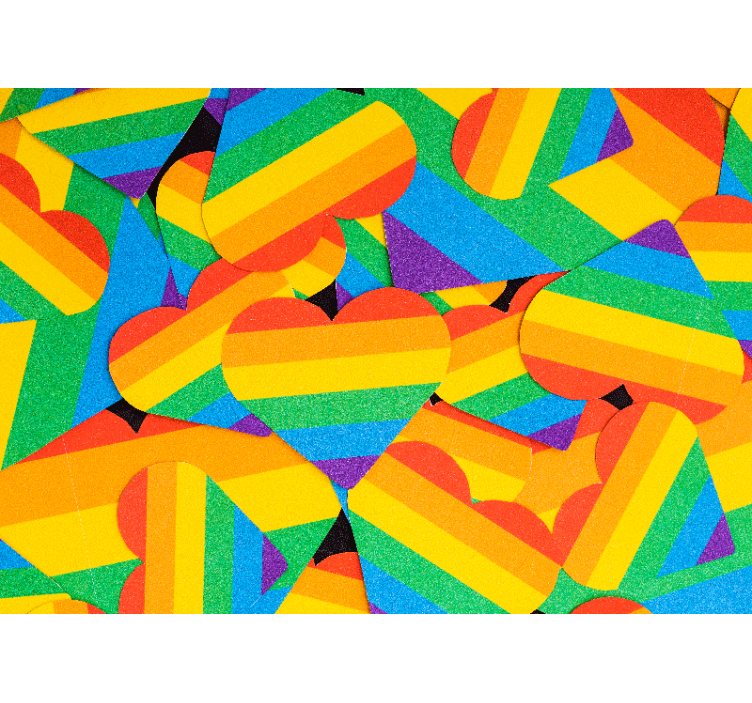 Colorful Heart Patterns romantic wall mural - TenStickers