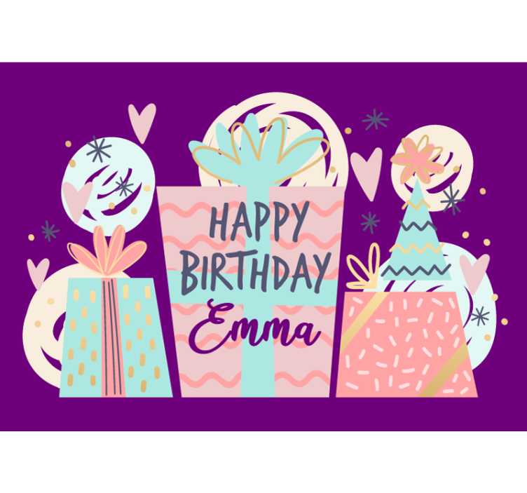 Customizable Happy Birthday  custom wall mural - TenStickers