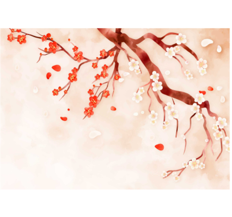 Cherry Blossom Bough flower wall mural - TenStickers