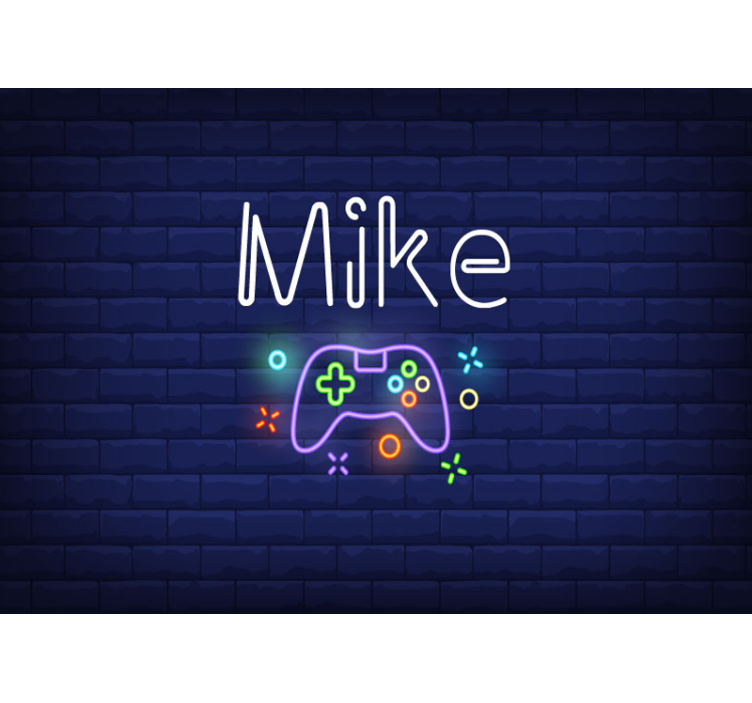 Custom name colorful Playstation wall mural - TenStickers