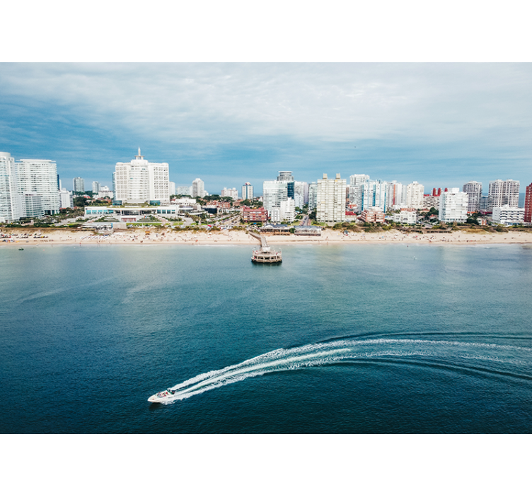 Seaside Urban Vista city wall mural - TenStickers