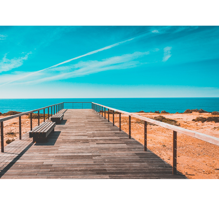 Coastal Boardwalk View landscape wall mural - TenStickers