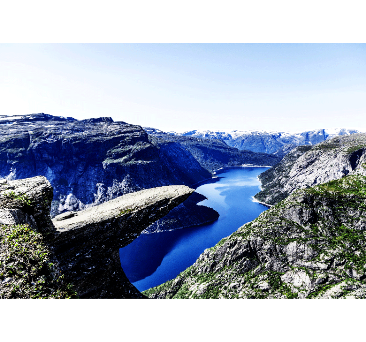 Majestic Fjord View landscape wall mural - TenStickers