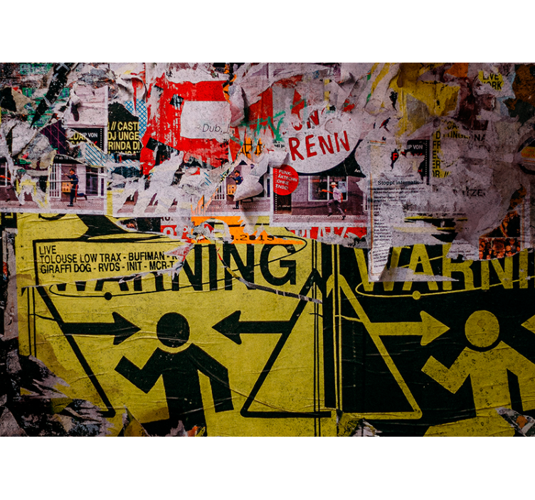 Graffiti wall mural urban warning signs - TenStickers