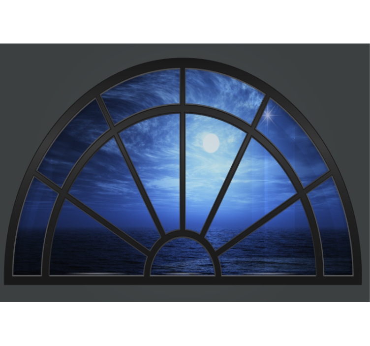 Sky wall mural moonlit ocean scene - TenStickers