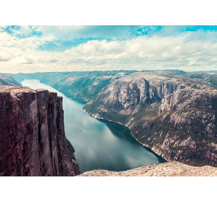 Landscape wall mural grand fjord view - TenStickers