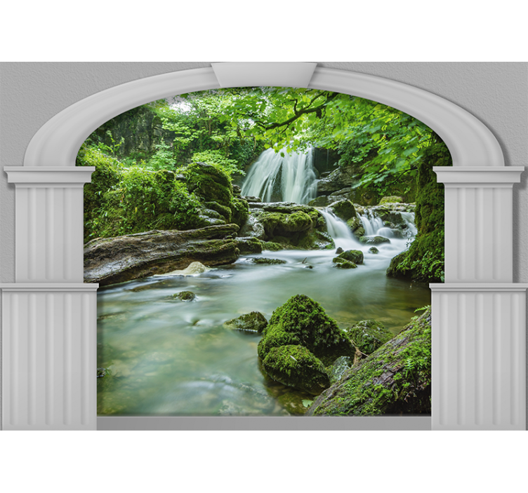 Wall mural nature gentle waterfall scene - TenStickers
