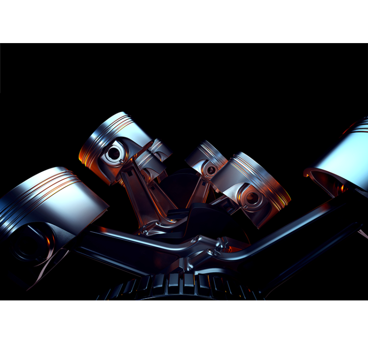 Wall mural vehicle engine part illustration - TenStickers