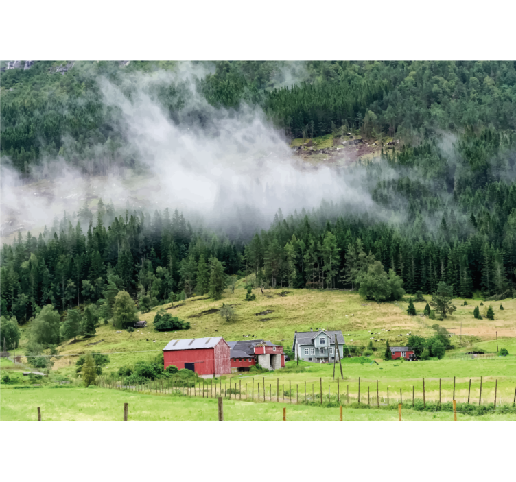 Norwegian forest wall mural nature - TenStickers