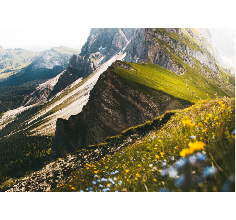 Landscape wall mural mountainous terrain art - TenStickers