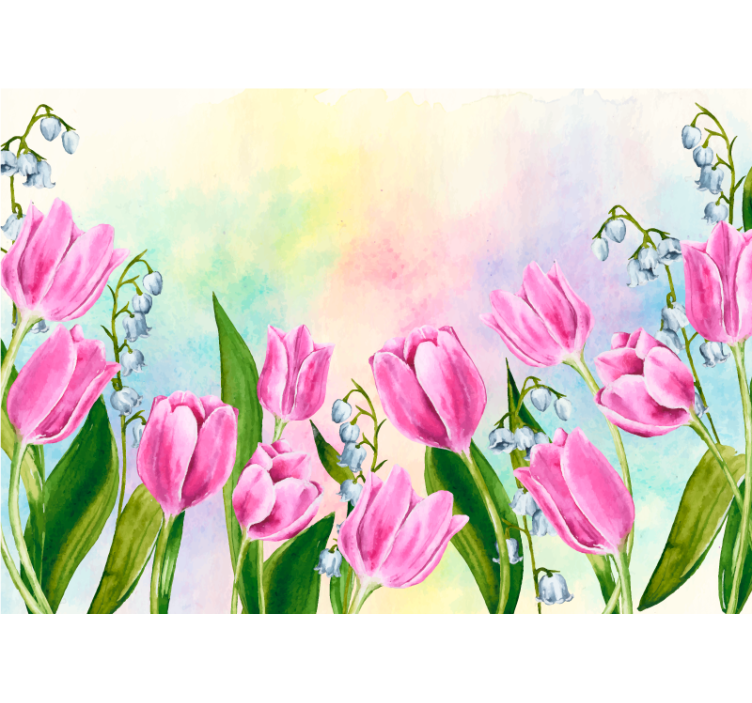 Tulip flower bloom flower wall mural - TenStickers