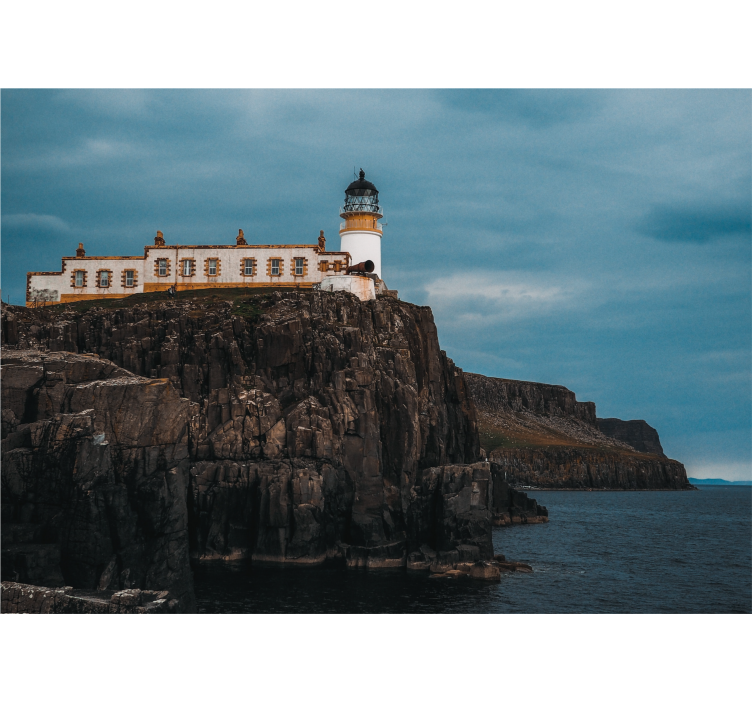 Landscape wall mural lighthouse on cliffs - TenStickers