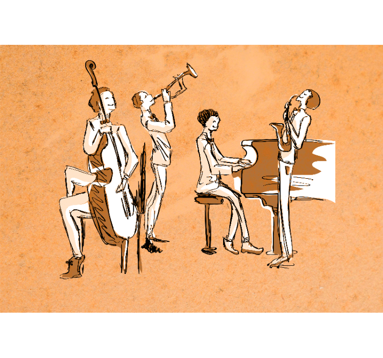 Music wall mural jazz band performance - TenStickers