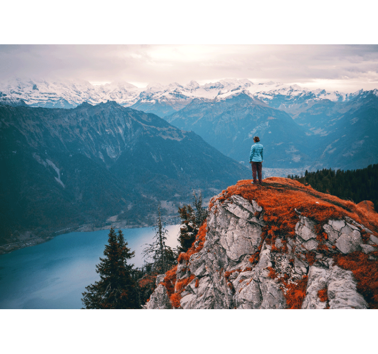 Landscape wall mural mountain view tranquility - TenStickers